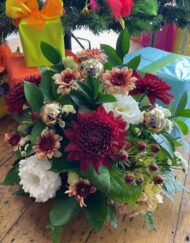 Merry Christmas Round Bowl Arrangement